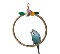 DONGKER Anillo de escalada de pájaro, columpio de cuerda de cáñamo, juguete volétil, jaula colgante círculo anillo de decoración accesorio para periquitos, pájaros, loros, cacatúas, conures, pinzones,