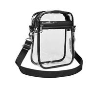 DONGKER Bolsa cruzada transparente, bolsa de maquillaje impermeable de PVC con correa ajustable para conciertos, trabajo, viajes, deportes