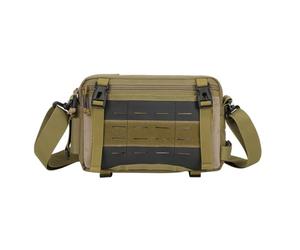 DONGKER Bolsa de hombro táctica, impermeable Molle, bolsa táctica de pesca con múltiples compartimentos y bolsillos para senderismo, pesca, ciclismo, caza, camping, Brown, Clásico