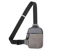 DONGKER Bolso bandolera impermeable con correa de hombro ajustable para hombres y mujeres, senderismo, viajes, deportes al aire libre, Gris L, L, Informal