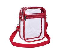 DONGKER Bolso bandolera transparente, bolsos de hombro impermeable para mujer hombre juegos deportivos, estadio, concierto, Rojo L, Large