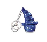 DONGKER Bonito llavero de tiburón ballena, 1 pieza con estampado 3D de tiburón estrellado para bolsos, mochilas, llaves de coche, regalo para mujeres y hombres