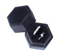 DONGKER Caja para anillos, 1 caja de anillo de terciopelo, doble ranura, hexágono para propuesta, compromiso, boda, ceremonia, San Valentín (anillo no incluido)