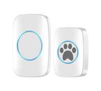 DONGKER Campanas de entrenamiento inalámbricas para mascotas, timbre inalámbrico para perros/gato, timbre de puerta IP44 resistente al agua con 60 tonos de llamada y 5 niveles de volumen ajustable