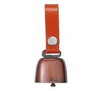 DONGKER Cencerros para perro, campanas de bronce para mascotas, rastreador de ruido, con correa de botón de cuero para collar de perro con ruido de seguimiento