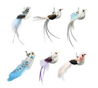 DONGKER Colgante de plumas de repuesto para gatos, 6 piezas de plumas para gatos, juguete de plumas con campanas para los ejercicios y jugar con gatos, juguetes mascotas