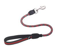 DONGKER Correa corta para perro, correa de tráfico de mascotas de cuerda de nailon reflejada, correa de remolque canina con asa de alta carga para perros medianos y grandes de 20-50 kg