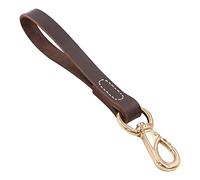 DONGKER Correa corta para perro de 11.8 pulgadas, correa de cuero para perro sin enredos, mango acolchado con gancho giratorio de 360° para perros medianos y grandes para entrenamiento de caminar