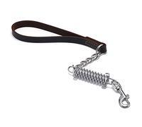 DONGKER Correa de cadena para perro, correa corta de cuero a prueba de explosiones de 21.6 pulgadas con hebilla de aleación de metal para perros medianos y grandes