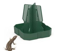 DONGKER Cuenco de alimentación de camaleón, comedero de dragón barbudo ABS con columna para lagarto barbudo, lguana, gecko, sapo, rana para trepar y moverse