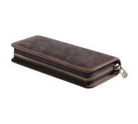 DONGKER Estuche de cuero, bolsa de cosméticos con cremallera para oficina de trabajo escolar