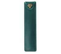 DONGKER Estuche de cuero para bolígrafos, estuche vintage con diseño de botón a presión, para hombres y mujeres, trabajo, oficina, Green, Classique