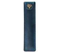 DONGKER Estuche de cuero para bolígrafos, estuche vintage con diseño de botón a presión, para hombres y mujeres, trabajo, oficina, Blue, Classique
