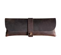 DONGKER Estuche de cuero para lápices, bolsa de artículos de pa retro, organizador para estudiantes, empresarios, adultos, artistas (puede contener 22 bolígrafos), Café, Średni, Retro