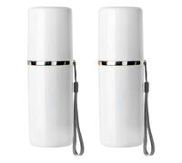 DONGKER Estuche de viaje para cepillo de dientes, 2/3 piezas, funda desmontable para cepillo de dientes, impermeable, para viajes, gimnasio, camping, baño, uso diario, White, Classique