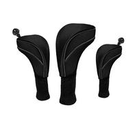 DONGKER Funda para palos de golf, 3 unidades, cubierta para cabeza de palos de golf de nailon con novedad etiqueta intercambiable