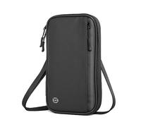 DONGKER Funda para pasaporte, cartera impermeable para pasaporte de viaje con correa para el hombro para tarjetas de identificación, tarjetas de crédito, billetes de avión, Black, Clásico