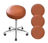 DONGKER Fundas redondas para taburetes, 4 fundas de asiento impermeables de poliuretano con bandas elásticas para sillas redondas de bar de 11 a 14 pulgadas de diámetro