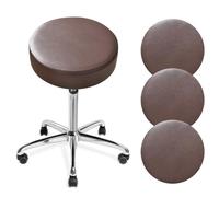 DONGKER Fundas redondas para taburetes, 4 fundas de asiento impermeables de poliuretano con bandas elásticas para sillas redondas de bar de 11 a 14 pulgadas de diámetro