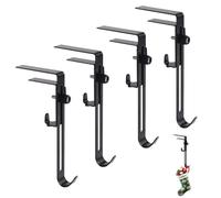 DONGKER Ganchos para calcetines navideños, 4 piezas, ajustables, para chimenea, sin clavos, para calcetines y coronas navideñas