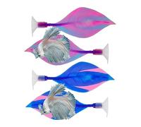 DONGKER Hamaca Betta Leaf de 4 piezas, cama de descanso de acuario de silicona con ventosa para pecera, acuario paisaje