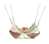 DONGKER Hamaca de conejillo de indias, cama colgante de verano de doble capa, longitud ajustable con 4 ganchos de metal para hurones, ratas, chinchillas, deslizadores de azúcar, animales pequeños que