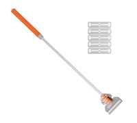 DONGKER Herramienta limpiadora de algas para acuario, raspador de algas, limpiador de cristales de pecera de 19.25 pulgadas con 5 cuchillas de acero inoxidable de repuesto para tanque de 20-40 galones