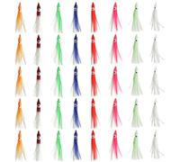 DONGKER Juego de 40 señuelos de pesca luminosos, 9 cm de largo, 8 colores, de silicona para pesca de perca para agua salada y agua dulce