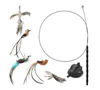 DONGKER Juego de juguetes de plumas de gatos, juguete de succión de plumas de gato de 35 pulgadas con campana para gatos pequeños y grandes