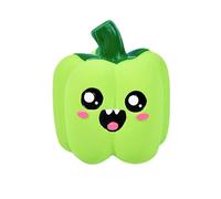 DONGKER Juguete chirriante de látex para perros, zanahoria/calabaza/pimiento morrón, juguete masticable para cachorros, diseño de cara vegetal para perros pequeños, dentición y entrenamiento