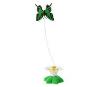 DONGKER Juguete eléctrico de burlas para gatos, giratorio de 360°, mariposa, varilla interactiva, alambres de acero, juguete automático para gatitos, juego de gatito, persecución, alivio de la