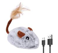 DONGKER Juguete Mickey Mouse para gatos, ratones interactivos para gato USB recargable con cola de plumas juguetes ratón automático moviéndose para gatito juegos interiores y como regalo de Navidad