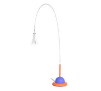 DONGKER Juguetes interactivos para gatos, varita para gatos, juguete de plumas naturales con ventosa para gatos de interior