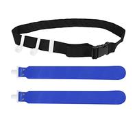 DONGKER Kit de banderas y cinturones, cinturón de fútbol de PVC, 2 banderas, hebilla de liberación para equipos de entrenamiento juvenil y adulto, azul, 1