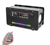 DONGKER Kit de construcción de altavoces Bluetooth y radio FM, mini amplificador estéreo con luz LED, kit de radio para bricolaje, caja de altavoces con mando a distancia