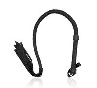 DONGKER Látigo de caballo, látigo de cuero con borlas y agarre trenzado, ligero para entrenamiento al aire libre, cosplay ecuestre
