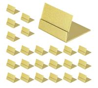 DONGKER Marcadores de mesa de metal dorado, 12/24 unidades para números de mesa de hierro, expositor para tarjetas de portafotos apilables para restaurantes, fiestas, bodas, decoración