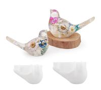 DONGKER Moldes de resina para pájaros, 2 moldes de silicona 3D realistas para resina, cemento, hormigón, yeso, epoxi, decoración de bricolaje