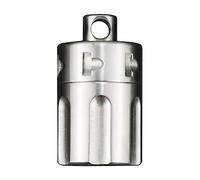 DONGKER Pastillero de titanio, pequeño pastillero con llavero, resistente al agua, caja de pastillas de emergencia para exteriores, camping, medicamentos de emergencia (L)