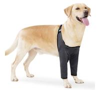 DONGKER Protector de codo de perro, transpirable, mangas de recuperación de cirugía de pierna delantera con calcomanías mágicas para lesiones en la pierna delantera de mascotas, recuperación de