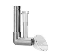 DONGKER Tubo de cristal acuático con desnatador de superficie, salida de entrada de acero inoxidable para acuario plantado