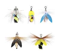 DONGKER Varita de juguete para gatos, repuesto de 3/4/5 piezas de juguete de plumas para gatos con campanas para gatos, caña de pescar (no incluye cañas)