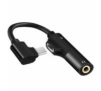 DONGLE AUDIO TIPO C - Adaptador de música ligera, divisor de silicona de doble puerto, convertidor de audio portátil | Borra acabado compacto estéreo, etapa de carga la escucha blanca