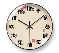 DONGLING Reloj De Pared Personality Art Wall Clock Classical Retro Teahouse Study House Creative Decoration Household Decorative Mute(A-Black Frame,10 Inch-(25cm))