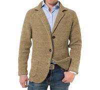DONGPAO Chaqueta Tipo Cárdigan para Hombre, Chaqueta Tipo Blazer De Punto con Cuello Chal, Abrigo Deportivo Ajustado, Chaqueta De Negocios Inteligente Vintage, Suéter De Punto Informal con Botone