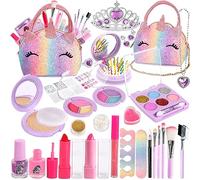DONGQI Kit de Maquillaje Niñas,36 Piezas Kit de Maquillaje para Niñas Lavable, Juego de Maquillaje Seguro y No Tóxico,Juguetes Niña de Maquillaje, Regalos de cumpleaños para niñas de 4 a 12 años
