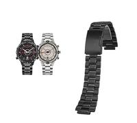 dongriuk Correa de acero con muesca para reloj TIMEX Tide Expedition Mariner T2N721 TW2V49000. Accesorio.(Black b)