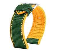 dongriuk Correa de caucho fluorado para Blancpain Fifty Fathoms 5000, 5015, 5015D, 5006 y 5008(Green yellow steel,22mm)
