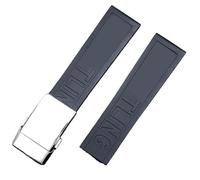 dongriuk Correa de caucho fluorado para Breitling Avenger Colt Superocean Challenger(Black shiny silver)