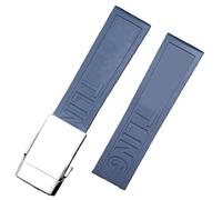 dongriuk Correa de caucho fluorado para Breitling Avenger Colt Superocean Challenger(Dark blue shiny silver)